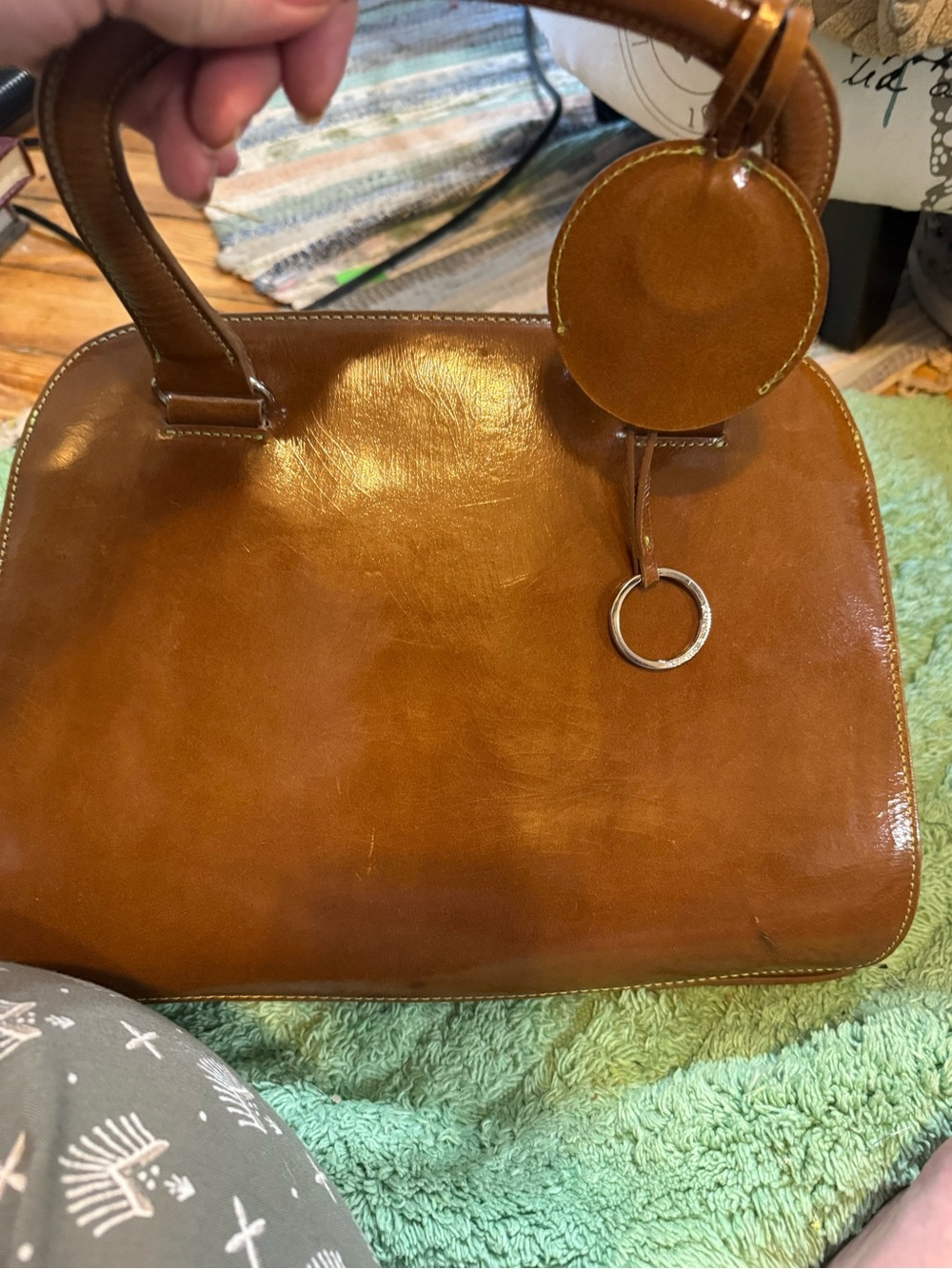 Antonio Melani Classic Tan Leather Top-Handle Women’s Bag - Picture 2 of 11